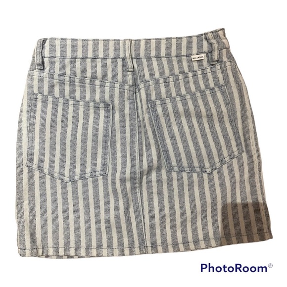 Striped Denim Mini Skirt - Picture 2 of 11